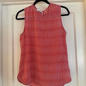 Equipment Red and White floral Silk shirt